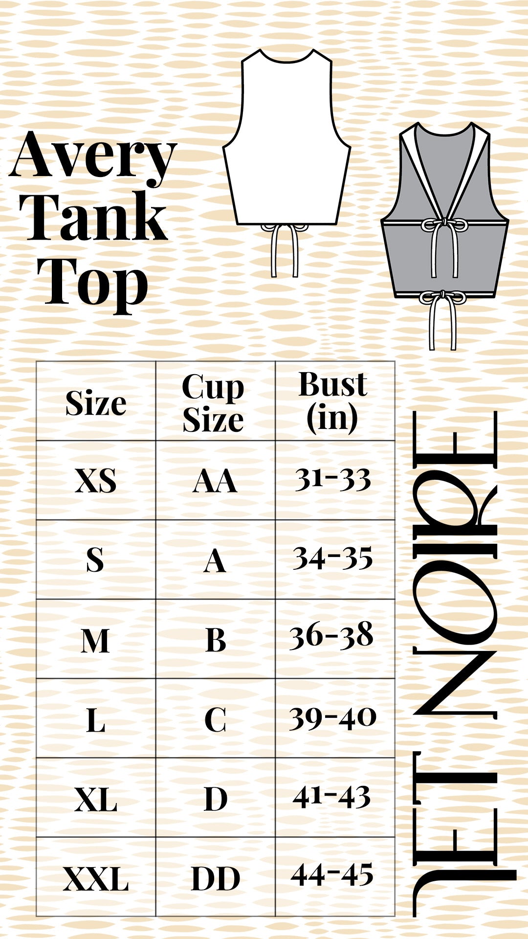 AVERY TOP SIZE CHART