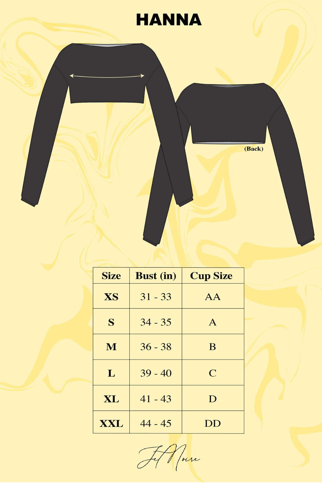 HANNA SIZE CHART