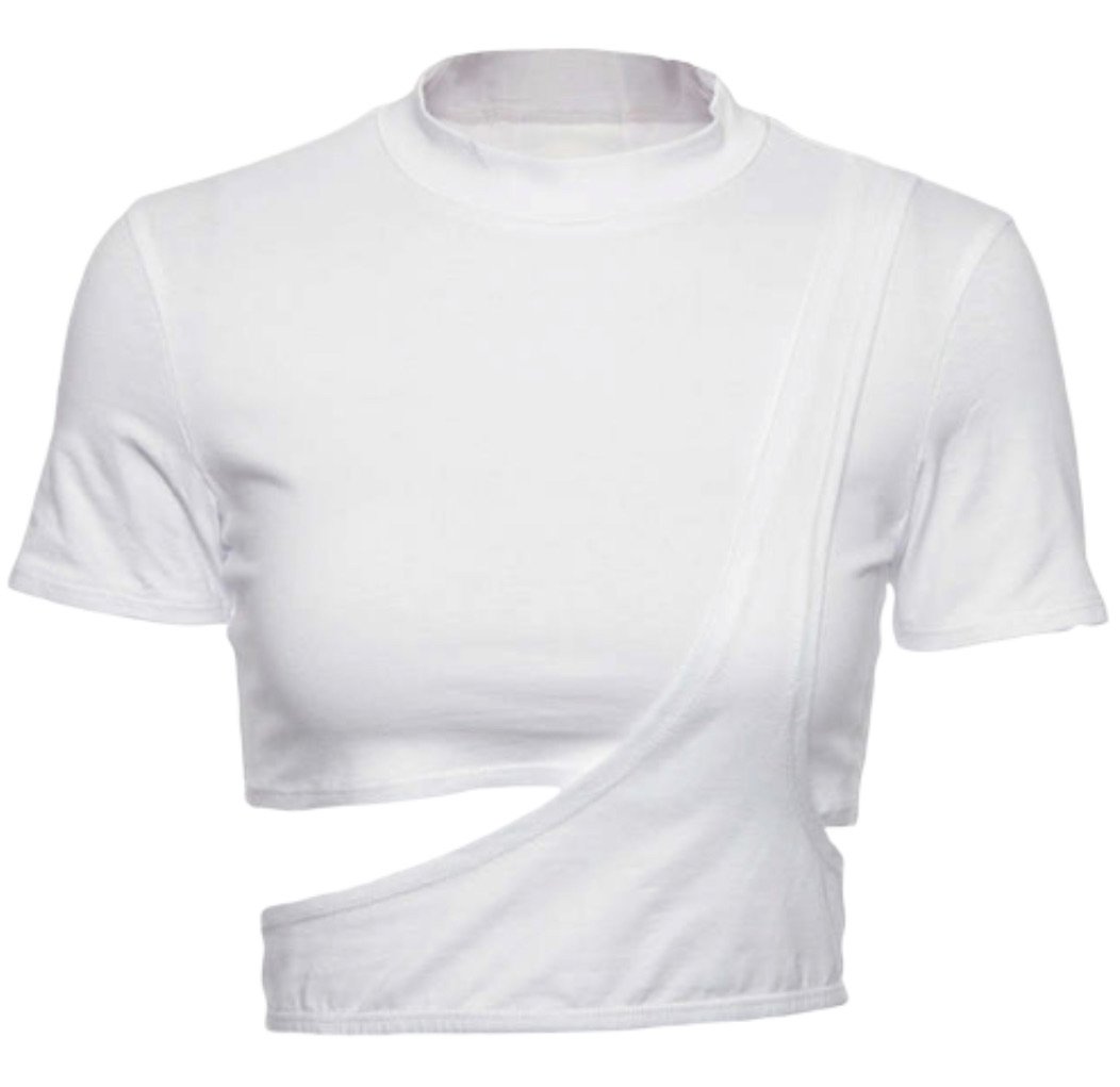 CLAIRE Top Jet Noire Small White